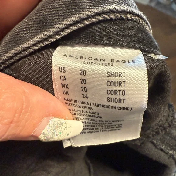 American Eagle Outfitters Charcoal Denim Jeans Size 20S. GUC - Picture 4 of 5